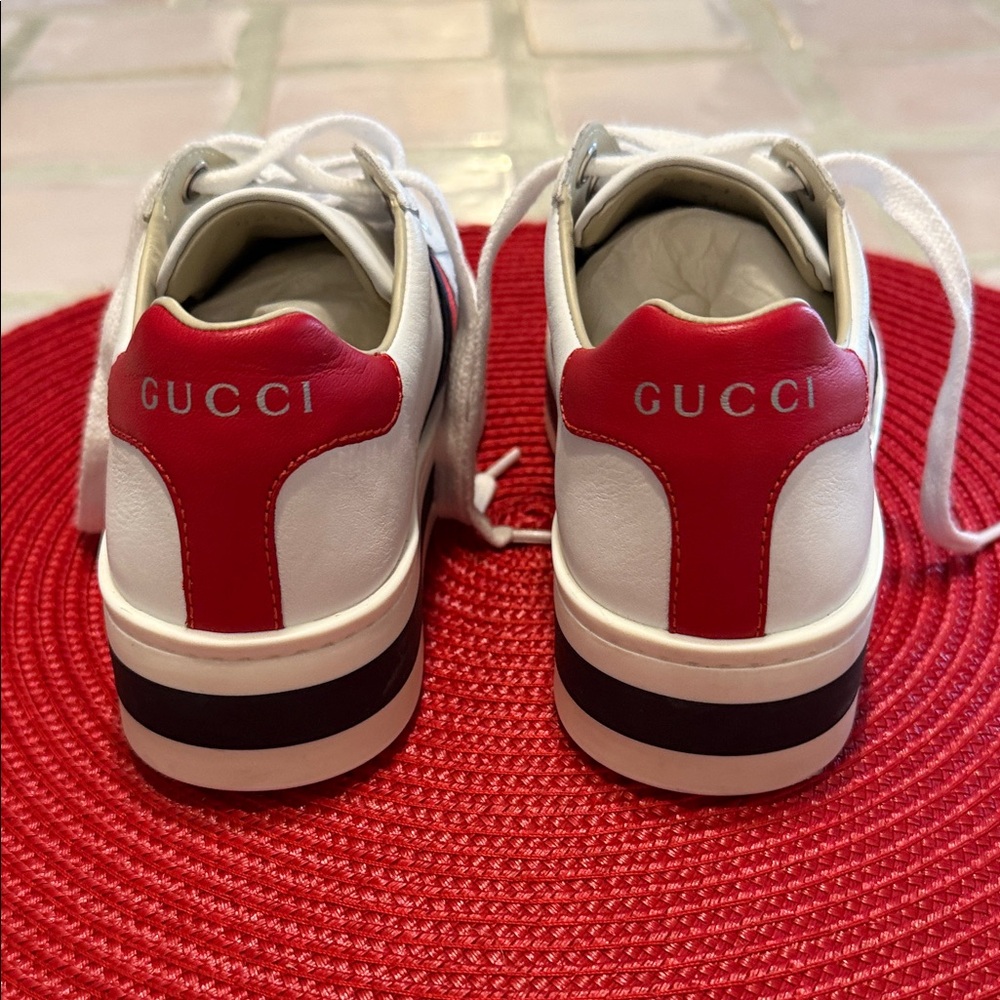 Gucci leather Web Accent kids low top sneakers - Picture 4 of 8